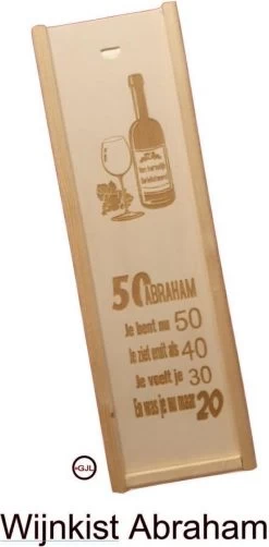 Boîte à Vin Personnalisée Texte Félicitations Cheers 50 Ans Abraham Papa Père Gravé Disant Citation énonciations Disant Eigen Texte Cadeau Bois Mère Père Petite Amie Amis Cadeau D'anniversaire