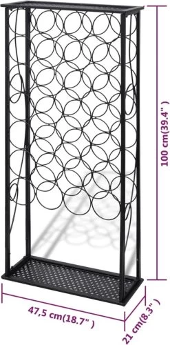 Prolenta Premium - Casier à Vin Pour 28 Bouteilles En Métal - Maison Et Jardin -Dégustation Délicate 593x1200 1