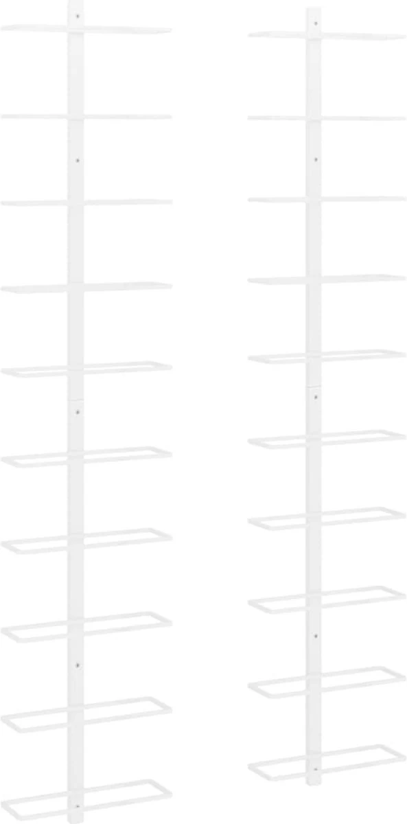 Range-bouteilles Casiers à Vin 2 Pcs Pour 10 Bouteilles Montage Mural Métal Blanc 4 Range-bouteilles Casiers à Vin 2 Pcs Pour 10 Bouteilles Montage Mural Métal Blanc – Image 2