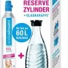 Bouteille à Gaz SodaStream Et Bouteille En Verre - Uniquement Pour Le Cristal Sodastream - 60 L + 0,6 L