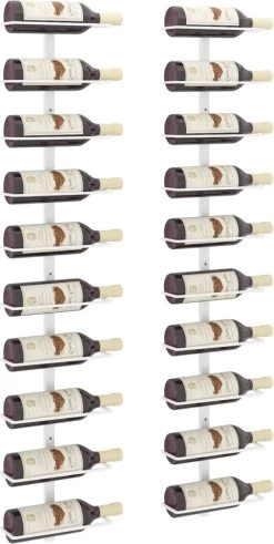 Range-bouteilles Casiers à Vin 2 Pcs Pour 10 Bouteilles Montage Mural Métal Blanc 10 Range-bouteilles Casiers à Vin 2 Pcs Pour 10 Bouteilles Montage Mural Métal Blanc -Dégustation Délicate 604x1200