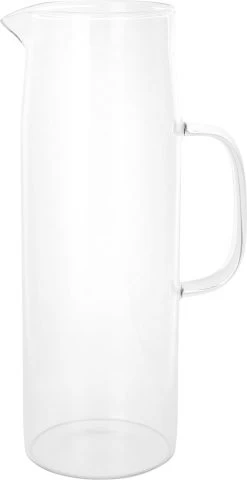 Krumble - Carafe - Filtre à Eau - Carafe à Eau - Bouteille Verseuse - Distributeur De Boissons - Poignée Et Couvercle Inclus - Glas Et Bois - 1,5 Litre - 8,5 X 27 Cm - Transparent Et Marron Clair -Dégustation Délicate 618x1200 1