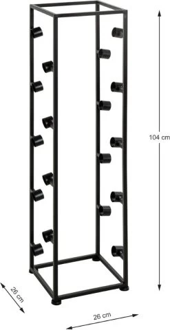 HakuShop Wine Rack - Porte-bouteilles De Vin Pour 18 Bouteilles - Porte-bouteilles En Acier Zwart - Porte-bouteilles Pratique - 26 X 26 X 104 Cm 12 HakuShop Wine Rack - Porte-bouteilles De Vin Pour 18 Bouteilles - Porte-bouteilles En Acier Zwart - Porte-bouteilles Pratique - 26 X 26 X 104 Cm -Dégustation Délicate 618x1200