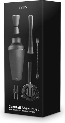 MikaMax Cocktail Shaker Set - 8 Pièces Noir Set Cocktail - Coffret Cadeau De Luxe - Y Compris Livre De Recettes - 700ml - Matt Zwart 13 MikaMax Cocktail Shaker Set - 8 Pièces Noir Set Cocktail - Coffret Cadeau De Luxe - Y Compris Livre De Recettes - 700ml - Matt Zwart -Dégustation Délicate 630x1200 2