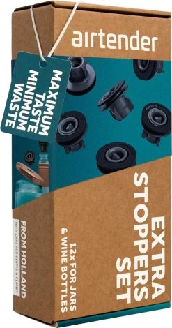 Airtender - 12 Bouchons à Vin - Bouteilles & Bocaux Sous Vide - Réutilisables - étanches