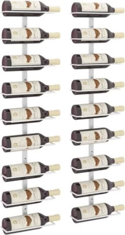 VidaXL -bouteilles Range-bouteilles Pcs Fixation Murale Pour 9 Bouteilles Fer Blanc -Dégustation Délicate 636x1200