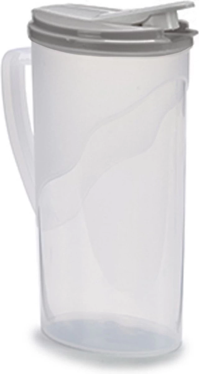 3x Pichet à Eau/pichet à Jus Transparent/gris Foncé Avec Couvercle 1,8 Litre En Plastique - Pichet étroit Qui Tient Dans La Porte Du Réfrigérateur 4 3x Pichet à Eau/pichet à Jus Transparent/gris Foncé Avec Couvercle 1,8 Litre En Plastique - Pichet étroit Qui Tient Dans La Porte Du Réfrigérateur – Image 2