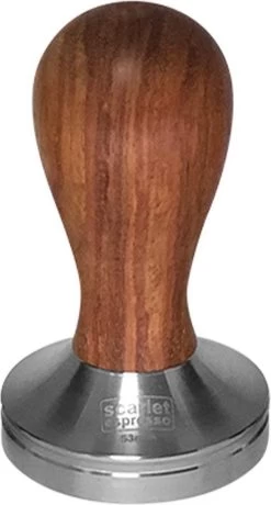 Expresso écarlate | Tamper "Classic" Pour Barista; Avec Poignée Ergonomique En Bois Précieux Et Base En Acier Inoxydable De Précision. Palissandre 58 Mm