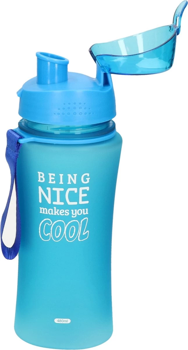 Concord Bouteille D'eau De Sport Bouteille D'eau / Bouteille D'eau Think Positive Impression Bleue 480 Ml En Plastique 4 Concord Bouteille D'eau De Sport Bouteille D'eau / Bouteille D'eau Think Positive Impression Bleue 480 Ml En Plastique – Image 2