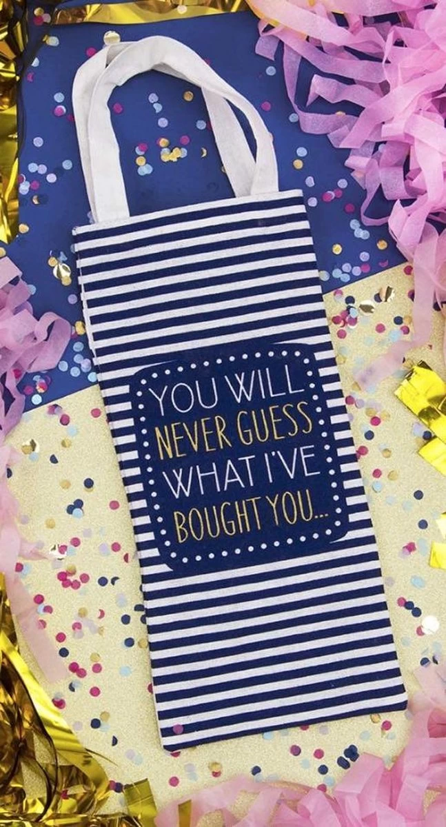 CGB Giftware Cotton Bouteille De Vin Sac « Vous Ne Devinerez Jamais Ce Que J'apporte Vous » Novelty Blue Design Rayé | De La Gamme You'll Do De CGB Giftware | Cadeau | Boisson | Boire 4 CGB Giftware Cotton Bouteille De Vin Sac « Vous Ne Devinerez Jamais Ce Que J'apporte Vous » Novelty Blue Design Rayé | De La Gamme You'll Do De CGB Giftware | Cadeau | Boisson | Boire – Image 2