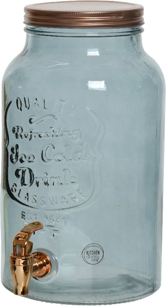 Decoris Distributeur De Boissons / Robinet à Limonade - Verre - 6L - Bleu Clair 3 Decoris Distributeur De Boissons / Robinet à Limonade - Verre - 6L - Bleu Clair