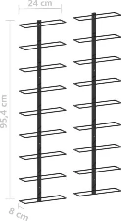 Range-bouteilles Premium - Casiers à Vin Muraux Pour 18 Bouteilles 2 Pcs Fer Noir 13 Range-bouteilles Premium - Casiers à Vin Muraux Pour 18 Bouteilles 2 Pcs Fer Noir -Dégustation Délicate 657x1200 2