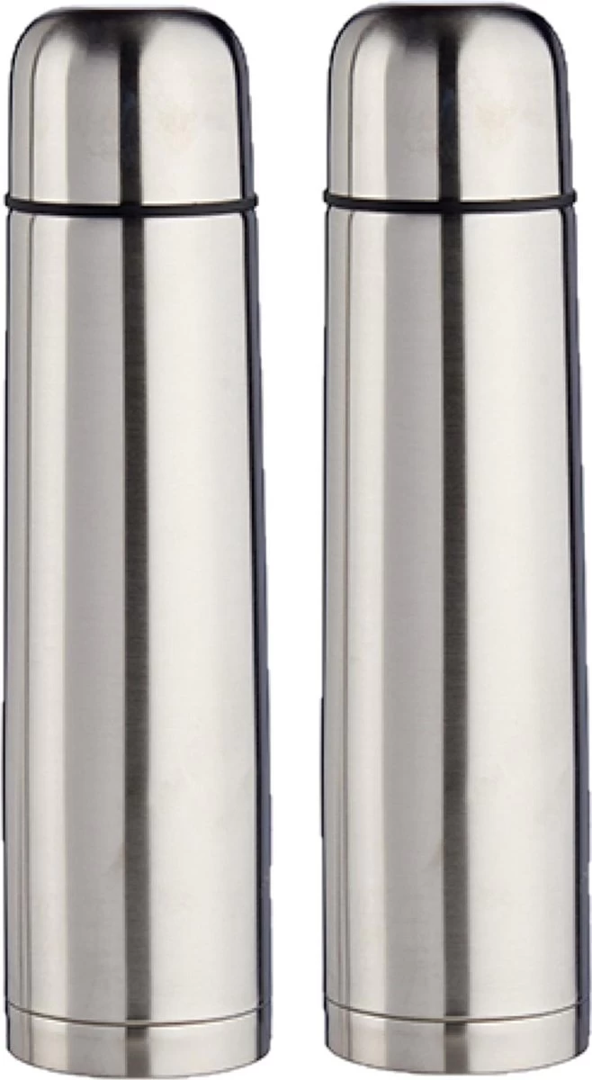 2x Pièces De Thermos En Acier Inoxydable/flacons Isolants 1 Litre - Thermos/pichets Chauffants - Prenez Du Café/thé Et Gardez Au Chaud 3 2x Pièces De Thermos En Acier Inoxydable/flacons Isolants 1 Litre - Thermos/pichets Chauffants - Prenez Du Café/thé Et Gardez Au Chaud