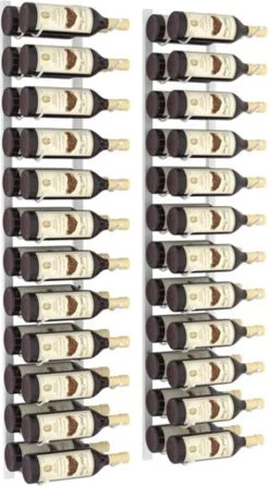 VidaXL Range-bouteilles Pcs Fixation Murale Pour 24 Bouteilles Fer Blanc 18 VidaXL Range-bouteilles Pcs Fixation Murale Pour 24 Bouteilles Fer Blanc -Dégustation Délicate 665x1200