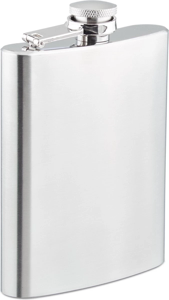 Relaxdays Ensemble De Flacons De Hanche En Acier Inoxydable 7 Pièces - Pinson Plat 200 Ml Avec Entonnoir Et 4 Tasses - Argent 13 Relaxdays Ensemble De Flacons De Hanche En Acier Inoxydable 7 Pièces - Pinson Plat 200 Ml Avec Entonnoir Et 4 Tasses - Argent – Image 11