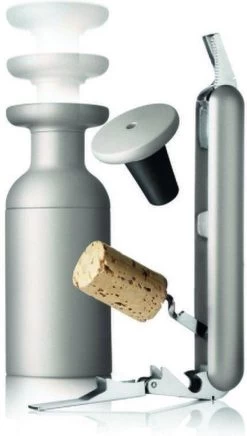 Menu New Norm Menu Set à Vin - Ouvre-porte - Double Siphon - Pompe à Vide - Gris
