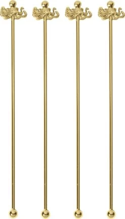 Cuillères à Cocktail Paderno BAR Octopus Or 18,5 Cm - 4 Pièces