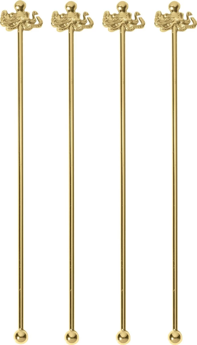 Cuillères à Cocktail Paderno BAR Octopus Or 18,5 Cm - 4 Pièces 3 Cuillères à Cocktail Paderno BAR Octopus Or 18,5 Cm - 4 Pièces