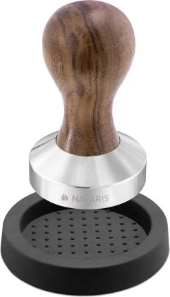 Presse à Café Et Expresso Navaris à Café Moulu - En Acier Inoxydable Avec Manche En Bois - � 58 Mm