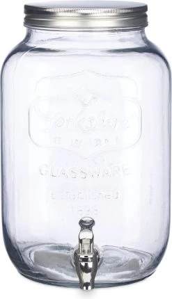 Relaxdays 2x Distributeur De Boissons 8 Litres - Distributeur D'eau En Verre - Robinet De Limonade - Robinet - Rétro -Dégustation Délicate 689x1200
