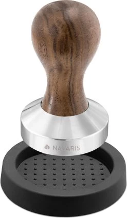 Presse à Café Et Expresso Navaris à Café Moulu - En Acier Inoxydable Avec Manche En Bois - � 58 Mm -Dégustation Délicate 697x1200
