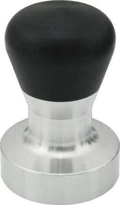 Expresso écarlate | Tamper "Passion" Pour Barista; Avec Poignée Ergonomique En PVC Ou En Bois Précieux De Votre Choix Et Base En Acier Inoxydable De Précision. Noir 53 Mm