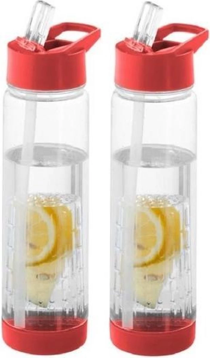 2x Bouteilles / Bouteilles D'eau Transparentes Avec Infuseur De Fruits Rouges 850 Ml - Bouteille De Sport - Sans BPA 3 2x Bouteilles / Bouteilles D'eau Transparentes Avec Infuseur De Fruits Rouges 850 Ml - Bouteille De Sport - Sans BPA