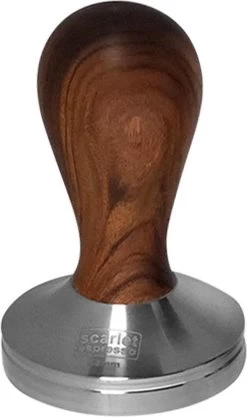 Expresso écarlate | Tamper "Classic" Pour Barista; Avec Poignée Ergonomique En Bois Précieux Et Base En Acier Inoxydable De Précision. Bois De Santal Rouge 51 Mm