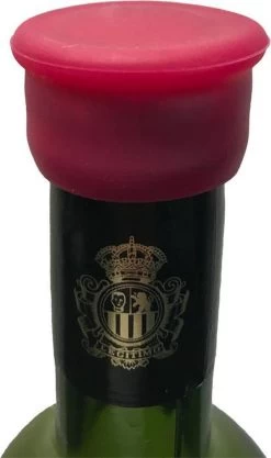 Cappy De Wine Cap - Bouchon De Bouteille - Bouchon De Vin - 2 Pièces - Rouge - Caoutchouc - EPIN 3D