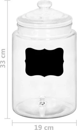 VidaXL Avec Autocollant 5800 Ml Verre -Dégustation Délicate 711x1200 3