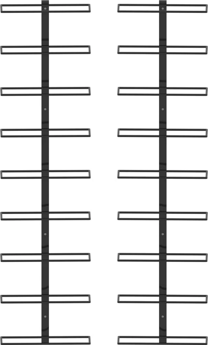 Range-bouteilles Premium - Casiers à Vin Muraux Pour 18 Bouteilles 2 Pcs Fer Noir 7 Range-bouteilles Premium - Casiers à Vin Muraux Pour 18 Bouteilles 2 Pcs Fer Noir – Image 5