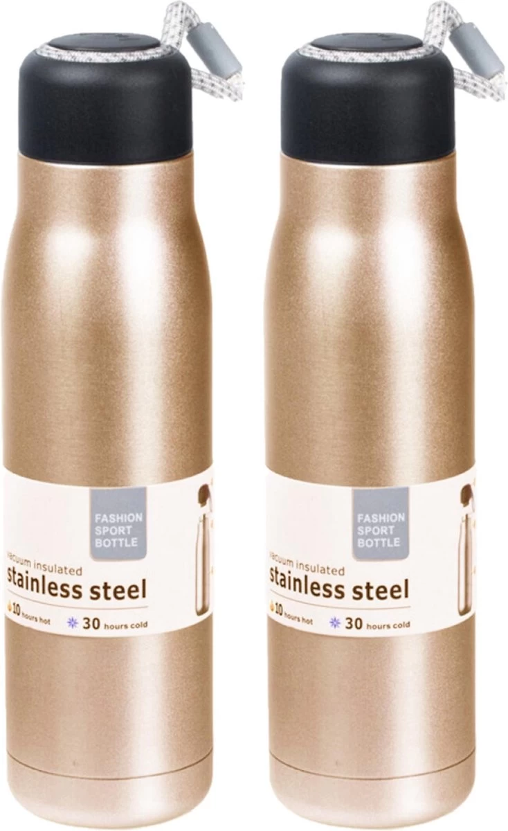 Concord 2x Pièces De Flacons Thermos En Acier Inoxydable / Flacons Isolants Pour Les Déplacements 550 Ml Or - Thermo Flacons 3 Concord 2x Pièces De Flacons Thermos En Acier Inoxydable / Flacons Isolants Pour Les Déplacements 550 Ml Or - Thermo Flacons