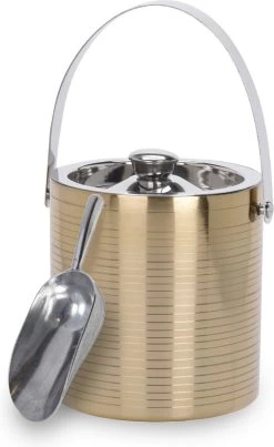Seau à Champagne/seau à Glace Avec Cuillère à Glaçons - 1,7L - Or - D15 Cm