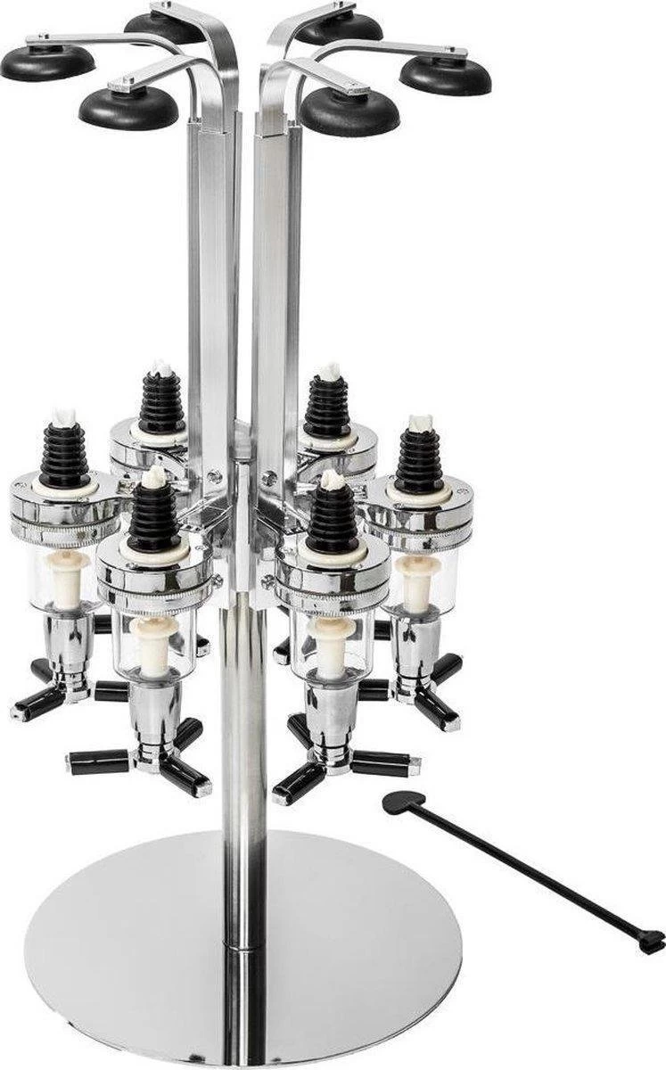 Parya Official - Carrousel à Boissons 6 Bouteilles - Aluminium - Distributeur De Boissons - Bar - Shottapper - Robinet De Boissons - Shots 3 Parya Official - Carrousel à Boissons 6 Bouteilles - Aluminium - Distributeur De Boissons - Bar - Shottapper - Robinet De Boissons - Shots