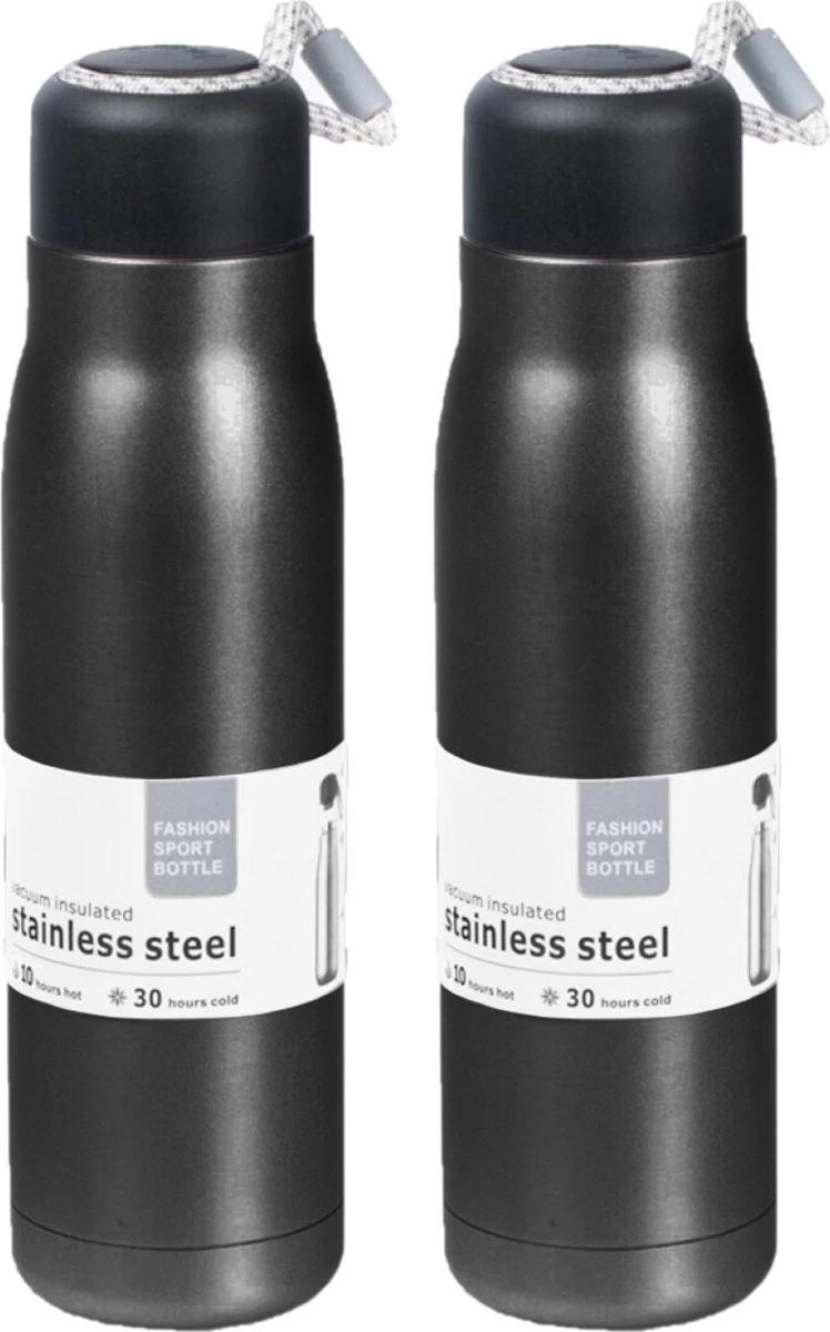 Concord 2x Pièces De Thermos En Acier Inoxydable / Flacons Isolants Pour Les Déplacements 550 Ml Noir - Thermos Flasks 3 Concord 2x Pièces De Thermos En Acier Inoxydable / Flacons Isolants Pour Les Déplacements 550 Ml Noir - Thermos Flasks