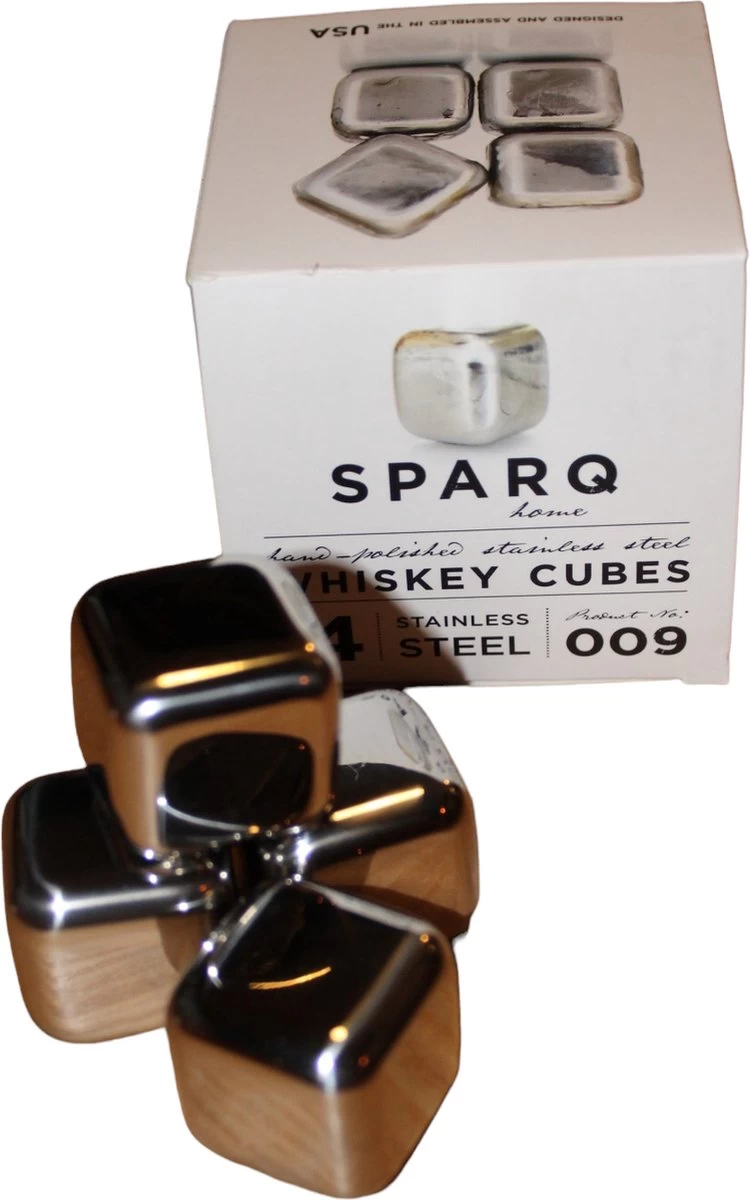 Sparq Home - Cubes à Whisky RvS - Pierres à Whisky - Ensemble De 4 Pièces - Pierres à Whisky - Pierres à Whisky - Glaçons - Cadeau - Noël 3 Sparq Home - Cubes à Whisky RvS - Pierres à Whisky - Ensemble De 4 Pièces - Pierres à Whisky - Pierres à Whisky - Glaçons - Cadeau - Noël