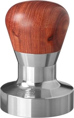 Expresso écarlate | Tamper "Passion" Pour Barista; Avec Poignée Ergonomique En PVC Ou En Bois Précieux De Votre Choix Et Base En Acier Inoxydable De Précision. Bois De Santal Rouge 51 Mm