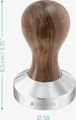 Presse à Café Et Expresso Navaris à Café Moulu - En Acier Inoxydable Avec Manche En Bois - � 58 Mm -Dégustation Délicate 754x1200