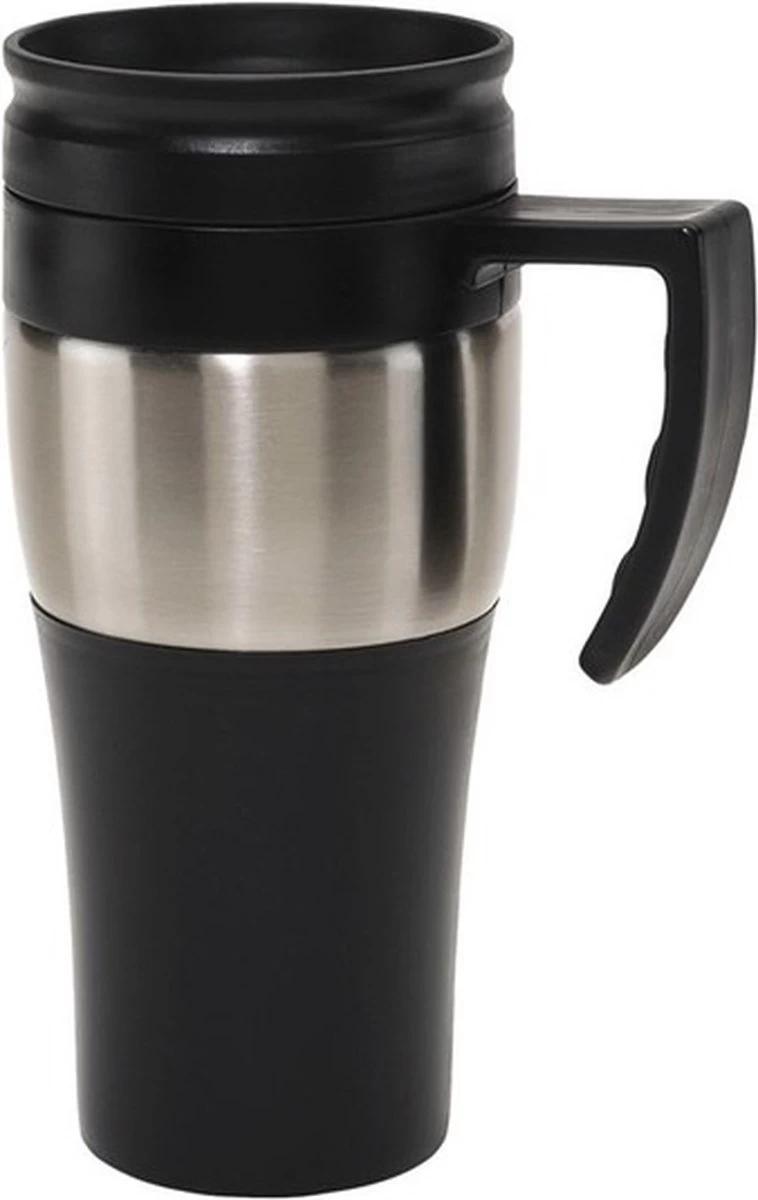 2x Tasses Thermos / Tasses Chauffantes Avec Poignée Argent / Noir 400 Ml - Tasses Isolantes Thermo Café / Thé à Double Paroi Avec Bouchon à Vis 4 2x Tasses Thermos / Tasses Chauffantes Avec Poignée Argent / Noir 400 Ml - Tasses Isolantes Thermo Café / Thé à Double Paroi Avec Bouchon à Vis – Image 2
