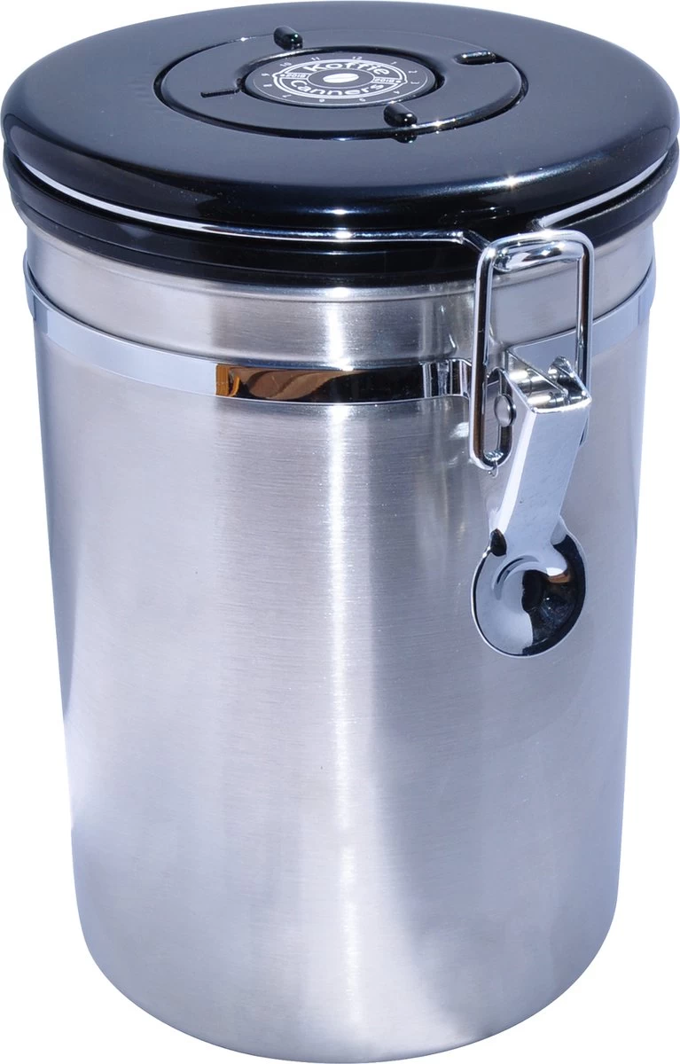 KoffieCanners De Rangement Café Hermétique Avec Échappement CO2 Pour 1000 Grammes - Boîte à Café Argent 3 KoffieCanners De Rangement Café Hermétique Avec Échappement CO2 Pour 1000 Grammes - Boîte à Café Argent