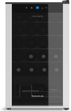 Taurus Chanson 24 Refroidisseur De Vin Thermoélectrique Autoportante Noir, Argent 24 Bouteille(s)