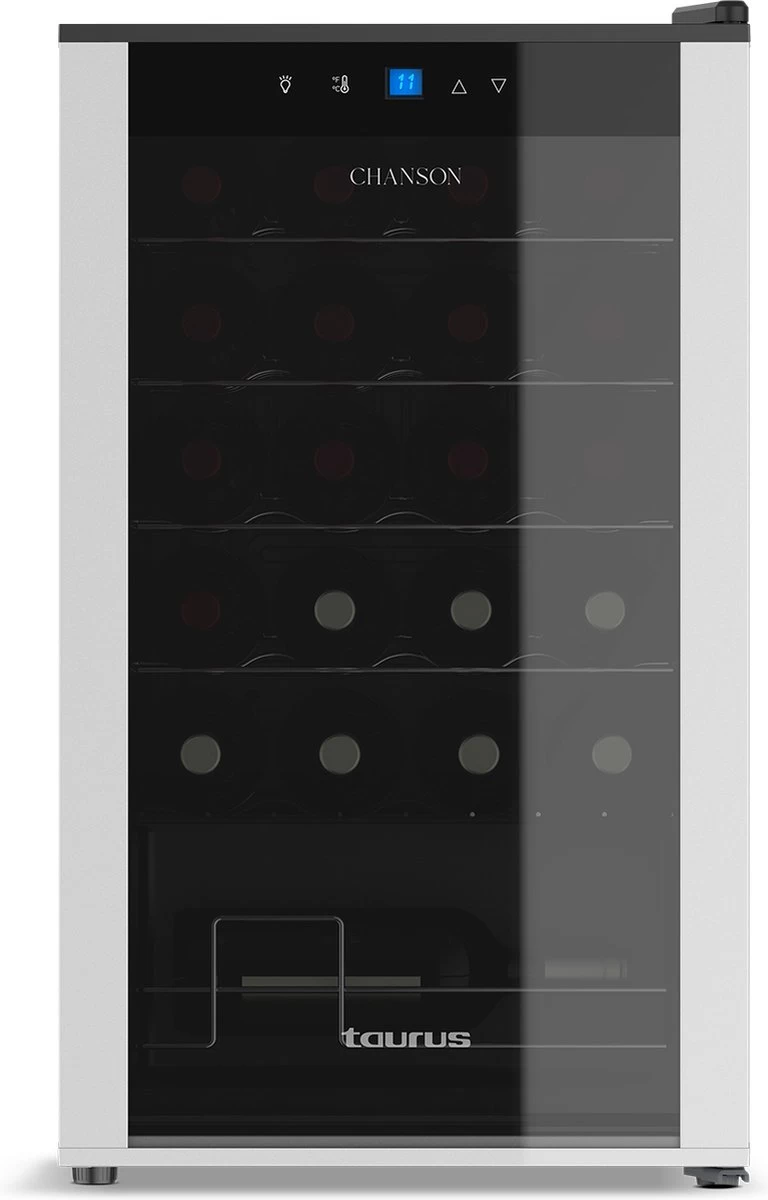 Taurus Chanson 24 Refroidisseur De Vin Thermoélectrique Autoportante Noir, Argent 24 Bouteille(s) 3 Taurus Chanson 24 Refroidisseur De Vin Thermoélectrique Autoportante Noir, Argent 24 Bouteille(s)