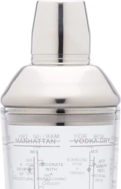 Barcraft Shaker à Cocktail Boston 700 Ml Glas/ Acier Inoxydable Argent -Dégustation Délicate 769x1200