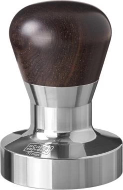 Expresso écarlate | Tamper "Passion" Pour Barista; Avec Poignée Ergonomique En PVC Ou En Bois Précieux De Votre Choix Et Base En Acier Inoxydable De Précision. Noir ébène 51 Mm