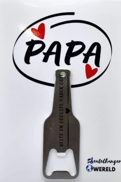 Meilleur Et Le Plus Cool Papa Jamais Porte-clés Décapsuleur - Cadeau Papa - Cadeau Père - Vaderdag - Joli Cadeau Pour Papa - 6 X 9 CM