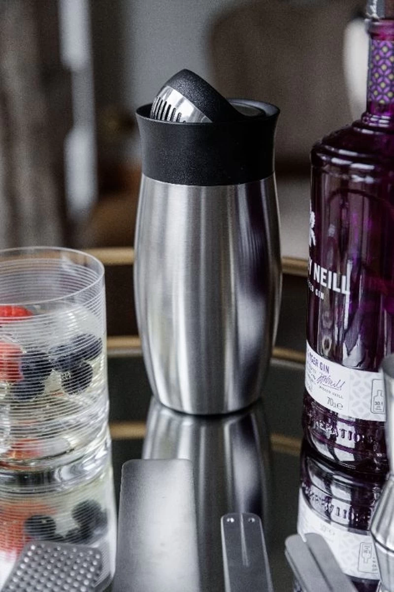 Shaker à Cocktail, Couvercle Rabattable, 0,45 L, Acier Inoxydable - BarCraft 4 Shaker à Cocktail, Couvercle Rabattable, 0,45 L, Acier Inoxydable - BarCraft – Image 2