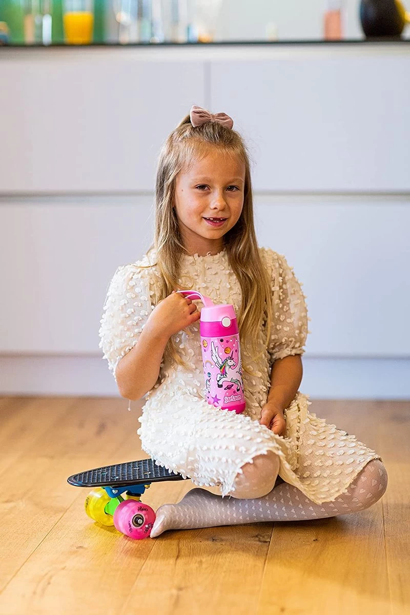 Bouteille D'eau JARLSON® Pour Enfants, Gourde Avec Paille Enfant, Gourde Thermos Sans BPA En Acier Inoxydable à Double Paroi, étanche, Idéale Pour La Maternelle, L'école Et Le Sport, 350 Ml 4 Bouteille D'eau JARLSON® Pour Enfants, Gourde Avec Paille Enfant, Gourde Thermos Sans BPA En Acier Inoxydable à Double Paroi, étanche, Idéale Pour La Maternelle, L'école Et Le Sport, 350 Ml – Image 2