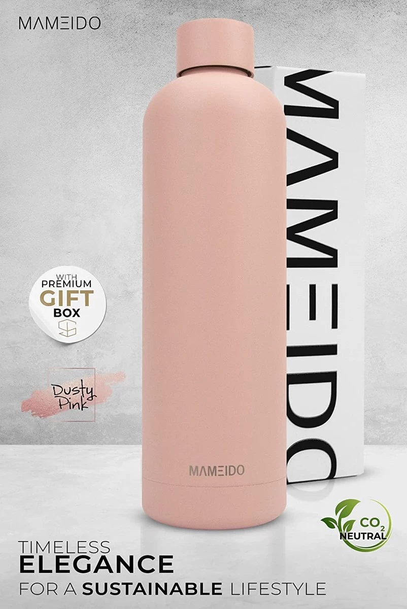 MAMEIDO Gourde En Acier Inoxydable, 1 L, 750 Ml Et 500 Ml, Bouteille Thermos Anti-Fuite, Bouteille D'Eau, Sans BPA, Bouteille Thermos, Gourde Café Et Thé En Acier Inoxydable (750 Ml, Vieux Pink) 4 MAMEIDO Gourde En Acier Inoxydable, 1 L, 750 Ml Et 500 Ml, Bouteille Thermos Anti-Fuite, Bouteille D'Eau, Sans BPA, Bouteille Thermos, Gourde Café Et Thé En Acier Inoxydable (750 Ml, Vieux Pink) – Image 2