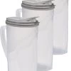 3x Pichet à Eau/pichet à Jus Transparent/gris Foncé Avec Couvercle 1,8 Litre En Plastique - Pichet étroit Qui Tient Dans La Porte Du Réfrigérateur -Dégustation Délicate 805x1200 3