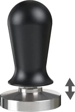 Expresso écarlate | Tamper "Perfetto" Pour Barista; Calibré à Une Pression De Contact De 35 Lb; Avec Manche En Aluminium Ou En Bois Fin Et Base En Acier Inoxydable De Précision. Noir 53 Mm
